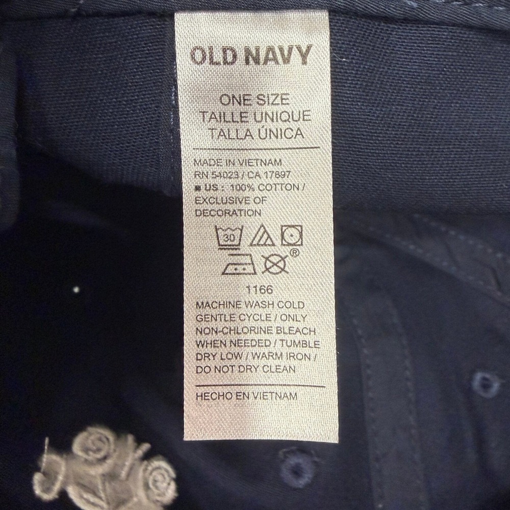 Old Navy NYC Rose Rope Adjustable OS Navy Blue Cotton Baseball Hat - Picture 8 of 9